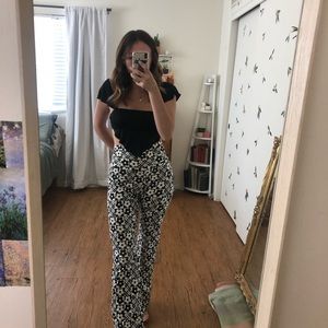 Wild fable black and white funky flare pants